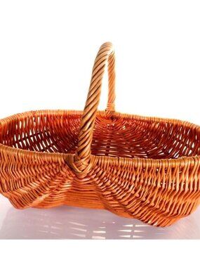 Vintage Large Buttocks Fanny Basket Grapevine Egg Gathering Butt